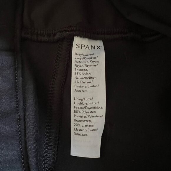Spanx Size L Classic Black The Perfect Ponte Knit 4-Pocket Pull On Ankle Pants - Picture 9 of 15